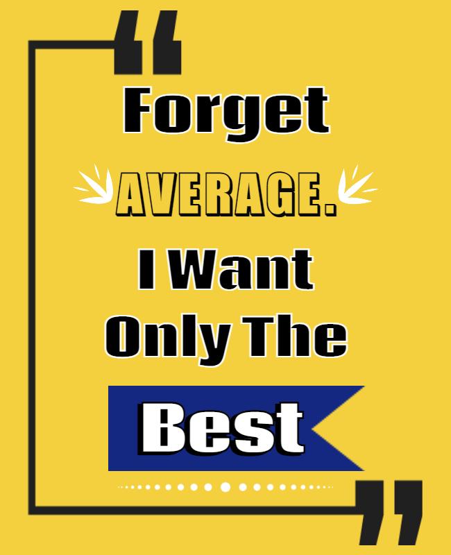 Yellow and Balck Motivational Poster Template