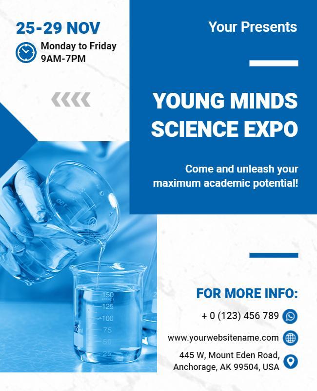 Young Minds Science Expo Flyer Template