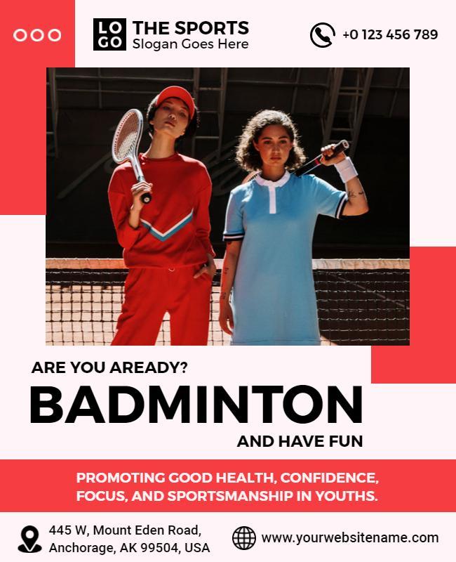 Youth Badminton Sports Event Flyer Template