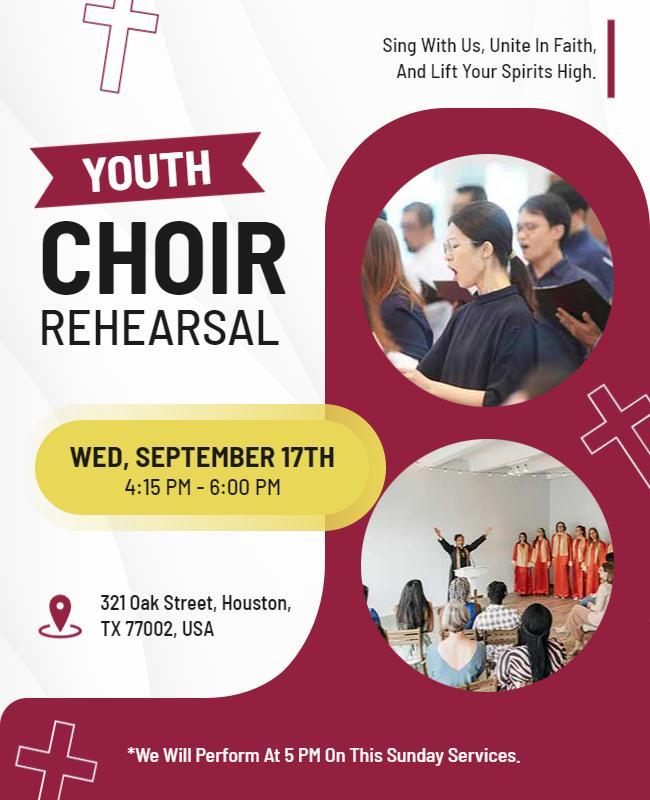 Youth Choir Rehearsal Event Flyer Template