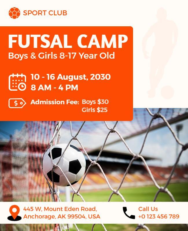 Youth Futsal Camp Training Flyer Template