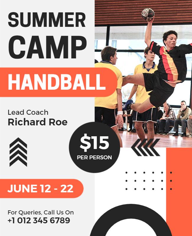 Youth Handball Summer Camp Flyer Template