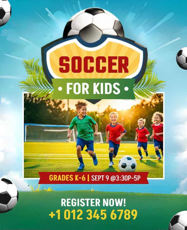 Youth Soccer Camp Registration Flyer Template