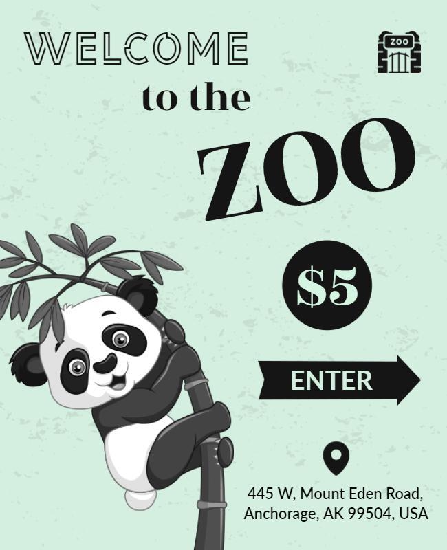 Zoo Entrance Announcement Flyer Template