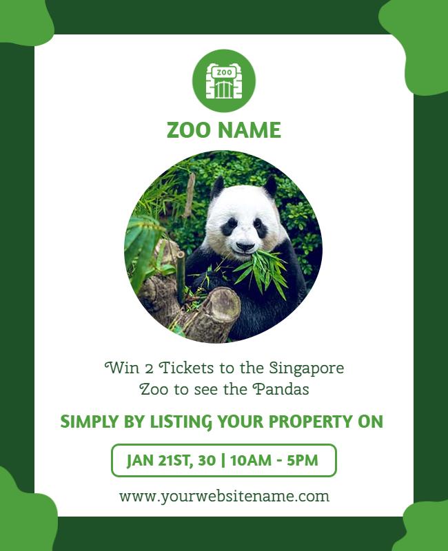 Zoo Ticket Giveaway Promotion Flyer Template