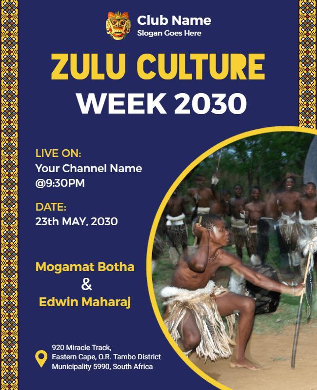 Zulu Cultural Celebration Event Flyer Template