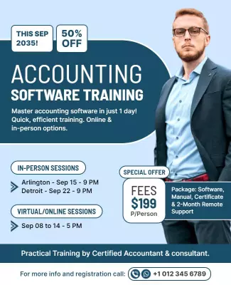 Accounting Software Training Promotional Flyer Template