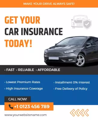 Affordable Car Insurance Promotion Flyer Template