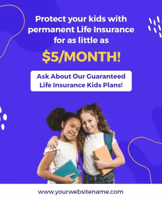 Affordable Kids Life Insurance Plan Flyer Template