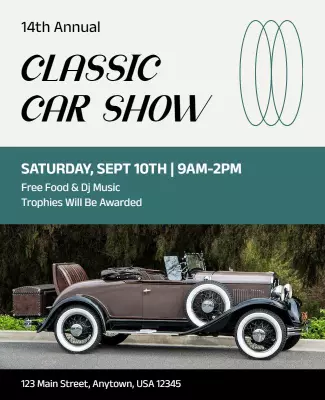 Annual Classic Car Show Event Flyer Template