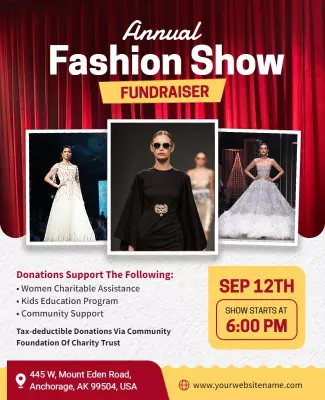 Annual Fashion Show Fundraiser Event Flyer Template