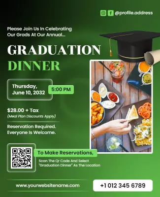 Annual Graduation Celebration Dinner Flyer Template