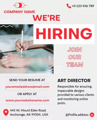 Art Director Job Hiring Flyer Template