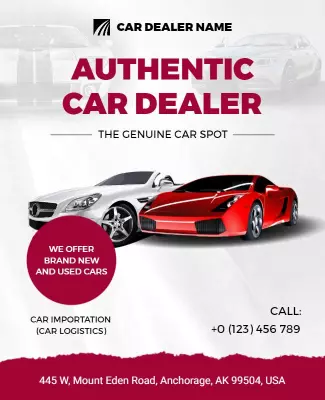 Authentic Car Dealer Promotional Flyer Template