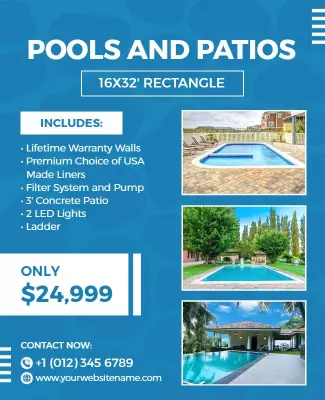 Backyard Pools and Patios Sale Flyer Template