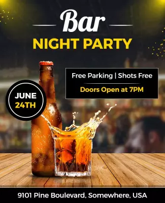 Bar Night Party Event Flyer Template