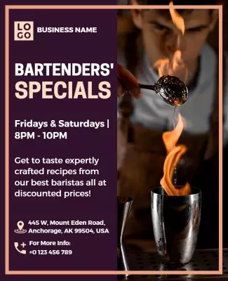 Bartenders Special Drinks Event Flyer Template