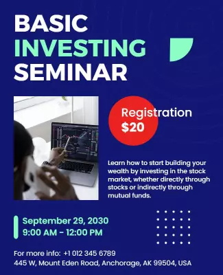 Basic Investing Seminar Educational Flyer Template