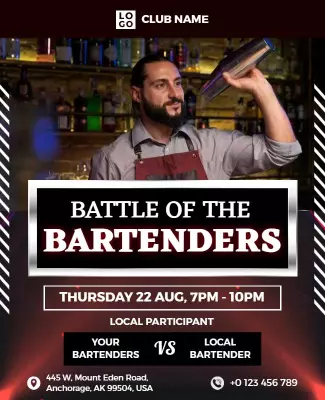 Battle Of the Bartenders Event Flyer Template