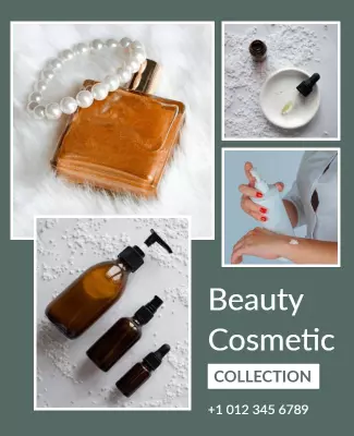 Beauty Cosmetic Product Collection Flyer Template