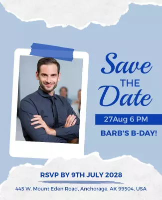 Birthday Invitation with Save the Date Flyer Template