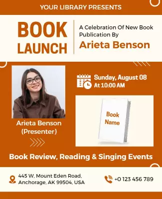 Book Launch and Review Event Flyer Template