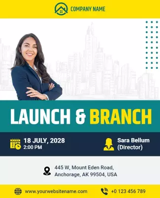 Business Branch Launch Event Flyer Template