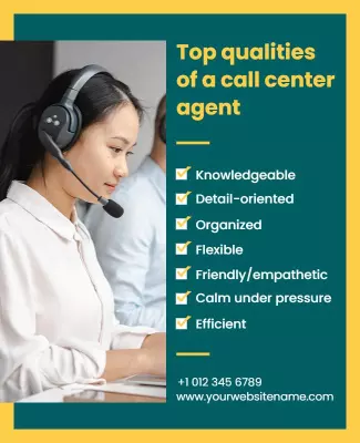 Call Center Agent Skills Promotion Flyer Template