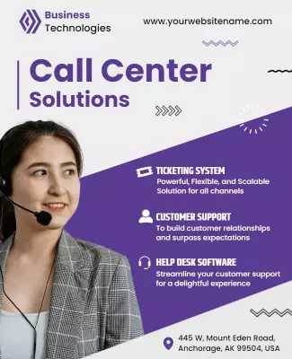 Call Center Solutions Promotional Flyer Template