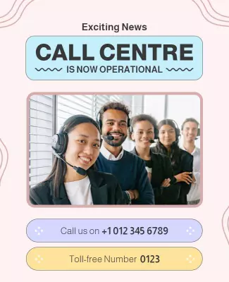 Call Centre Operational Announcement Flyer Template