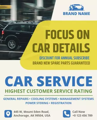 Car Service Automotive Repair Flyer Template