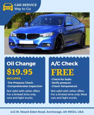 Car Service Promotion and Offers Flyer Template