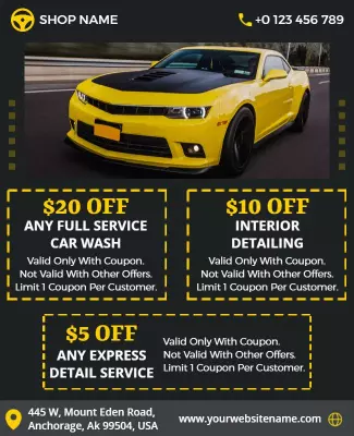 Car Wash Service Discount Offer Flyer Template