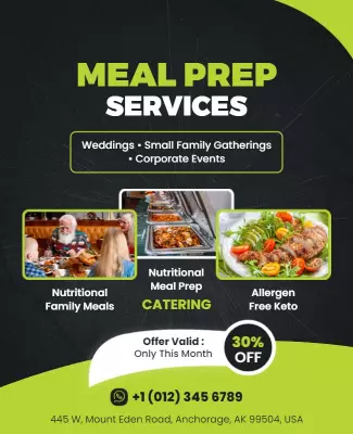 Catering Meal Prep Services Promotional Flyer Template