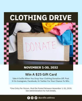 Charity Clothing Drive Donation Event Flyer Template