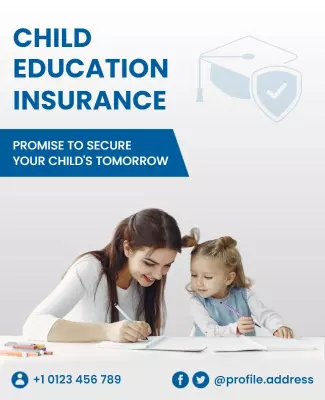 Child Education Insurance Promotion Flyer Template