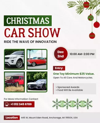 Christmas Car Show Event Flyer Template