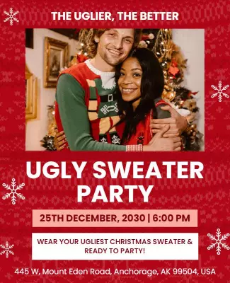 Christmas Ugly Sweater Party Flyer Template