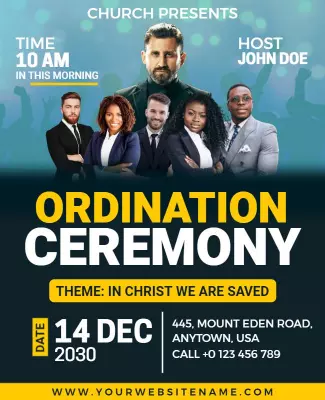 Church Ordination Ceremony Event Flyer Template