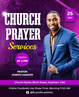 Church Prayer Services Event Flyer Template