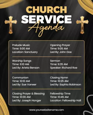 Church Service Agenda Event Flyer Template