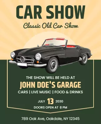 Classic Car Show Event Flyer Template