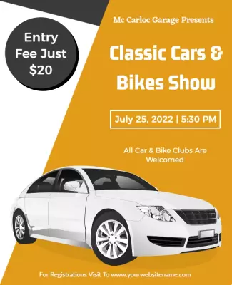 Classic Cars and Bikes Show Flyer Template