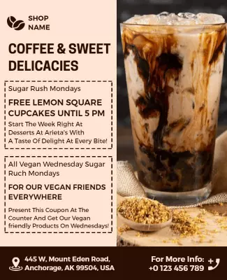 Coffee and Dessert Promotion Flyer Template