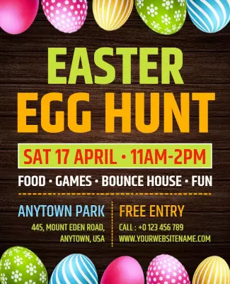 Colorful Easter Egg Hunt Event Flyer Template