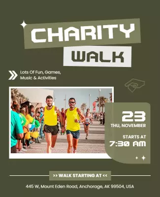 Community Charity Walk Event Flyer Template