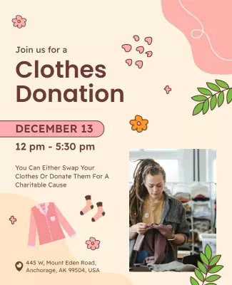 Community Clothes Donation Event Flyer Template