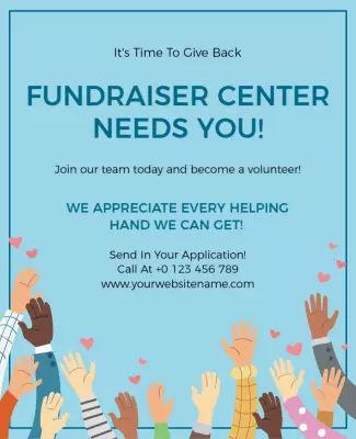 Community Fundraiser Volunteer Recruitment Flyer Template