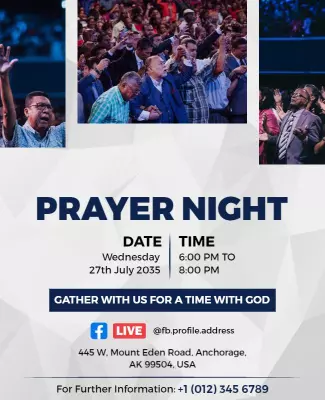 Community Prayer Night Event Flyer Template