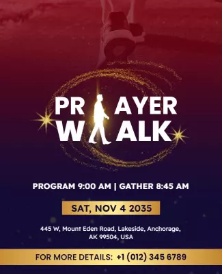 Community Prayer Walk Event Flyer Template